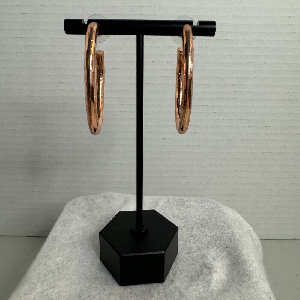 Park Lane EnVogue Rose Gold Tone Hoop Earrings Hammered Hoops
